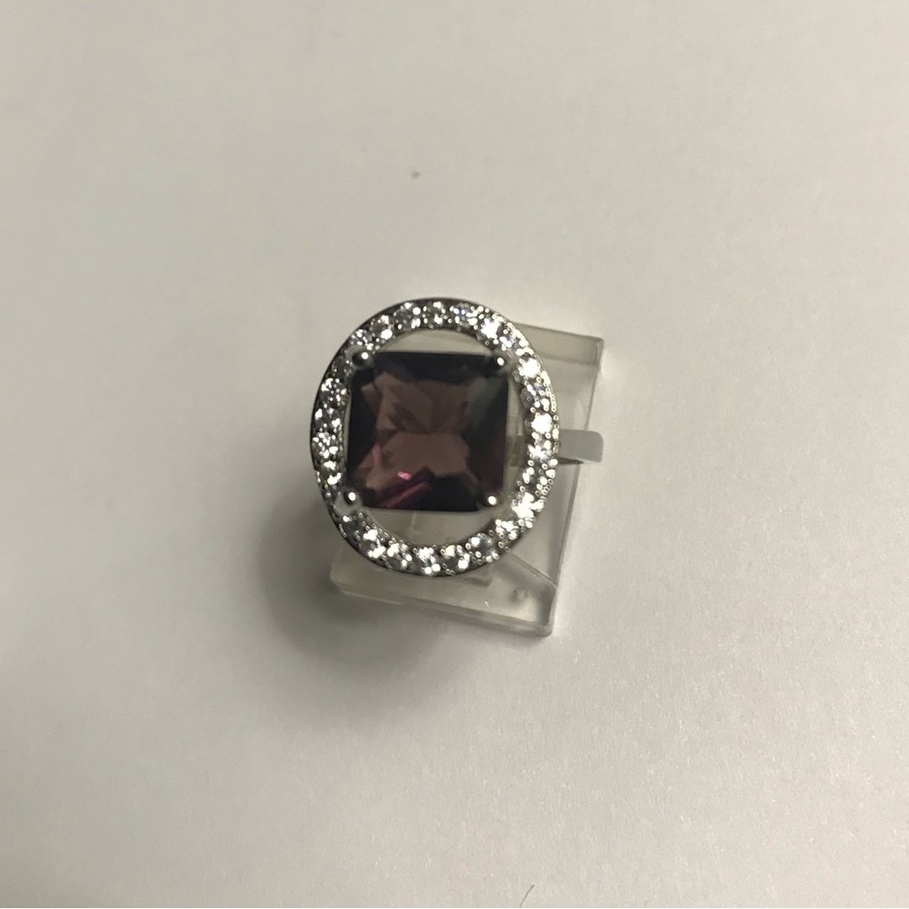 Amethyst Stamped 925 Sterling Silver Ring